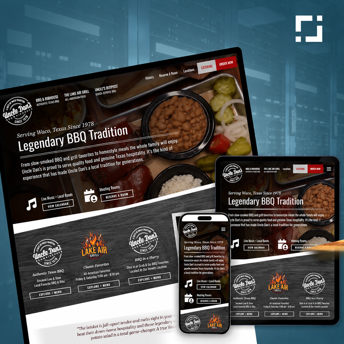 Uncle Dan's BBQ Restaurant Website Design